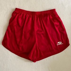 Brooks | Nylon Athletic Running Shorts with Attached Briefs Red WR001 (S)